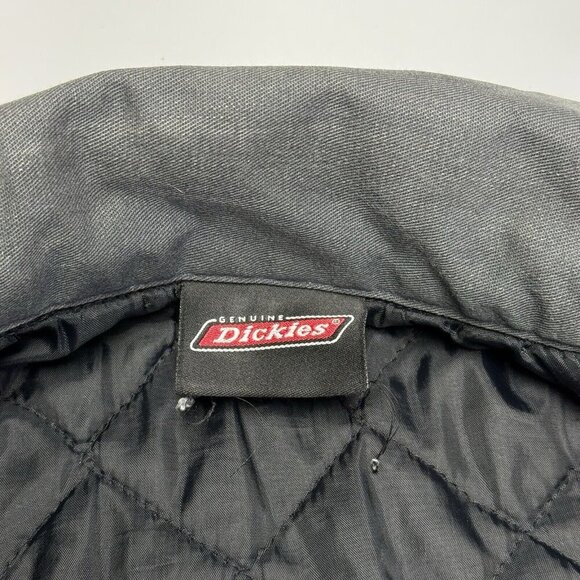 Dickies Jacket Mens XL Black.Gray Full Zip Shop Mechanic Quilted Lined Canvas - Picture 12 of 16